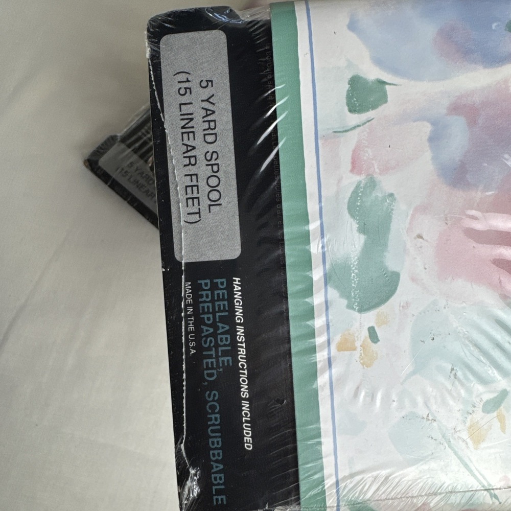 Color Tree Designs Watercolor Floral Wall Border 5 Spools 25yd SILX4970 Pastel - Picture 4 of 8